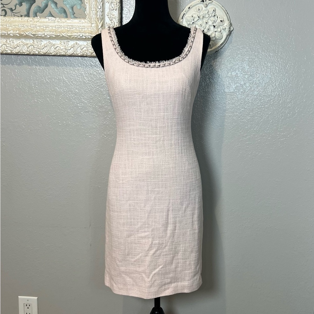Karl Lagerfeld Blush Pink tweed shift dress - Picture 3 of 10